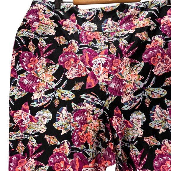 Soft Surroundings In Bloom Floral Pants Pull On Control Slim Panel Stretchy 1X - Picture 3 of 11